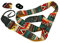 Art Tribute Gitarrengurt mit gratis Bonus - 2 Plektren + Gurtschlösser + Gurtknopf Bestes Geschenk für Bass-, Elektro- und Akustikgitarre für Gitarrenspieler, Aztec, Aztec guitar strap