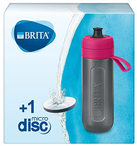 Brita Water Filter Bottle Polypropylene LDPE/Silicone, Pink, 7.5 x 7.5 x 23 cm