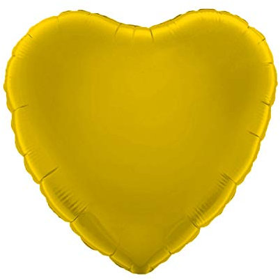 Kopper-24 Folienballon Herz 45 cm Luftballon Hochzeit Helium Ballon 18 Zoll Heliumballon Heart Love Valentinstag Herzballon XL Geburtsatag Party Deko Dekoration bunt JGA Folie Sterne (gelb)
