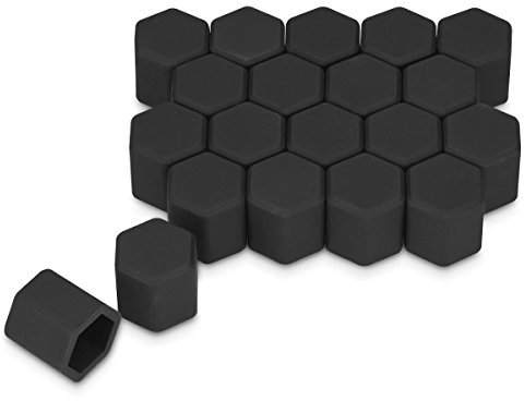 kwmobile 20x Abdeckung für 17 mm Radmuttern Auto Rad Schraube - Radschrauben Cover - Mutter Kappen in Schwarz
