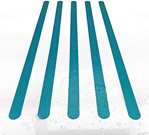 AnTina TAPES® türkise Anti-Rutsch-Aufkleber als Streifen für Dusche & Badewanne, Pads Zertifiziert rutschhemmend & selbstklebend, 8 Stück in Türkis, inkl. Reinigungsmittel