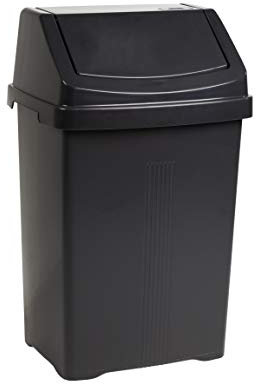 funky gadgets Wham Plastic Swing Bin Waste Recycle Recycling Dustbins Kitchen,Bathroom Rubbish Trash Refused Bins (Midnight, 25L Swing Bin)