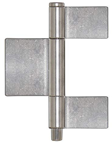 Anschweißscharniere 140 mm mit 3 langen Flügeln und herausnehmbarem Bolzen aus A2 Edelstahl (1 Stück 140 mm)
