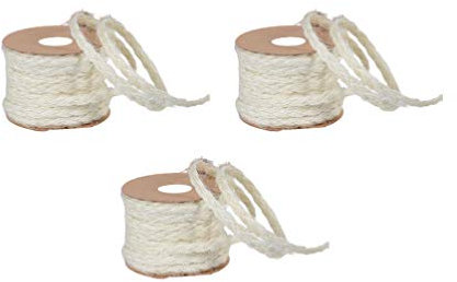 Exceart Ficelle Jute Jute Ficelle Toile de chaîne de Couleur Le Naturelle chaîne Cordon Corde Rouleau Cadeau pour Bricolage Artisanat Cadeau