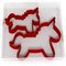 Set di 2 formine per biscotti e fondente, motivo: unicorno, 5 cm + 8 cm