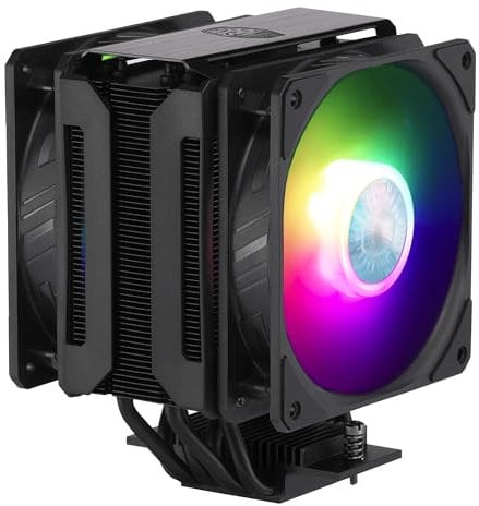 Cooler Master MasterAir MA612 Stealth Disipador de CPU ARGB: Ventiladores Push Pull SickleFlow 120 V2 ARGB, 6 Heat Pipes, Espacio Ilimitado RAM, Incluye Controlador, Compatibilidad de Socket Universal