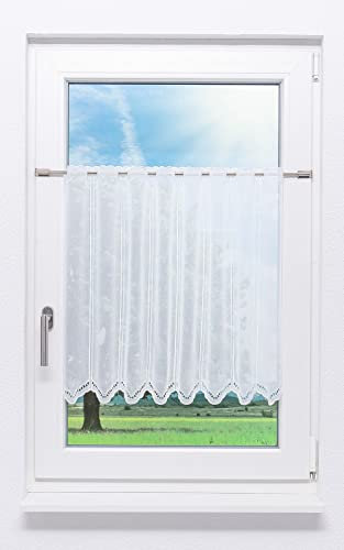LYSEL Scheibengardine Bogenmuster (Bx H) 216cm * 60cm reinweiß/Weiß