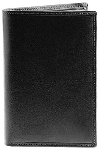 Charmoni - Max - Grand Portefeuille - Portefeuille Homme - Anti piratage Protection RFID Blocage - 4 Volets - Cuir Vachette - 22 Carte Bleu - Rangement complèt (Cuir Vache Collet, Noir)