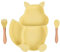 Baby Teller Schüssel,Baby Essen Geschirr Set Mini Silikon Tischset für Baby Teller Baby rutschfest Babyteller mit Saugnapf Kinderteller mit Saugnapf- BPA freies(Eichhörnchen-gelb)