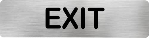 Becral® - Señal de acero inoxidable EXIT | Placa puerta | Señal informativa | Cartel Puerta 200X50mm (ref.RD707078)