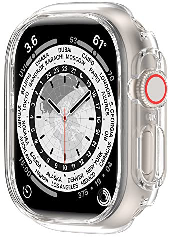BoLuo Funda Silicona para Apple Watch Series 8 Ultra 49mm Case, Funda Caso Smartwatch,Flexible Protectora Cover, Funda Reloj Clear PC Case Protectora para iWatch Series 8 Ultra 49mm Accesorios (claro)