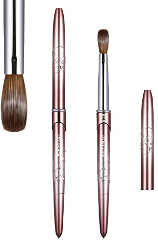 Kolinsky Pinceaux pour nail art en acrylique pour application d'extensions d'ongles, pinceaux de conception d'ongles pour salon de manucure professionnel à la maison, dégradé de marron (#08)