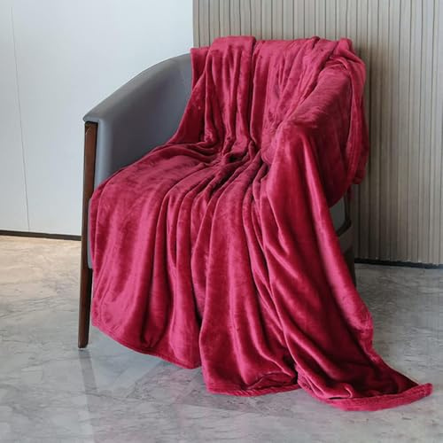 Alivio Faux Fur Soft Throw Blanket, 125 x 150cm Versatile Blanket Fluffy Soft Throw, Warm Cozy Plush Lightweight Throw for Bed Sofa & Couch (Plum)