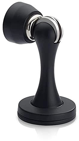 KOLAKO Magnetic Door Stoppers, 20 Pack Black Door Stops Magnet Wall Floor Mount Baseboard Doorstops Protector, Brushed Stain, Magnetic Door Stops for Bottom of Door