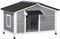 PawHut Niche Chien Style Cottage - 2 fenêtres, Porte, Toit ouvrant bitumé - dim. 109 x 79 x 72 cm - Bois Sapin Gris