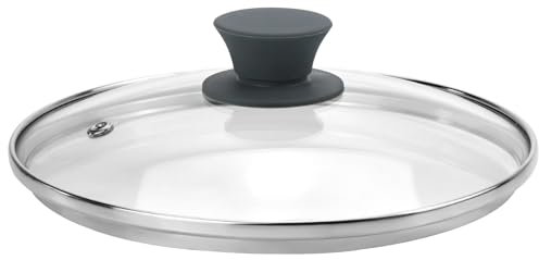 Semetall 8 inch Silicone Pot Lid for Pots and Pans,Tempered Glass Lid with Heat Resistant Handle,Clear