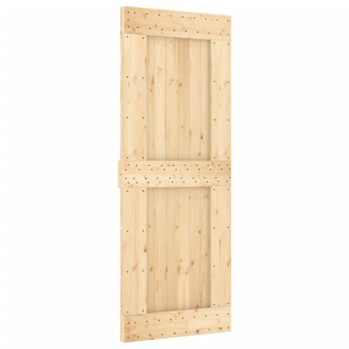 vidaXL Puerta NARVIK madera maciza pino 80x210 cm, puerta interior, puerta de granero corredera, puerta de granero moderna, puerta corredera