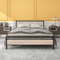 BOFENG Kingsize-Bettgestell mit Holzkopfteil, 152 cm, robustes Metallbettrahmen mit Stauraum, kein Boxspringbett erforderlich, Matratzenbasis, starke Stahllattenstütze, einfache Montage
