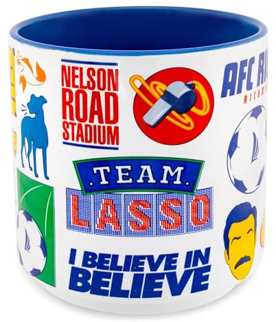 Silver Buffalo Ted Lasso Icons Keramiktasse, Kaffeetasse für Tee, Espresso, Kakao, Fassungsvermögen: 370 ml
