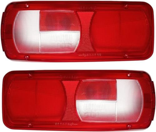 2 x Rücklichtglas Rückleuchtenglas Lichtscheibe Glas Rückleuchten Heckleuchten für DAF XF,DAF CF,DAF LF Anhänger LKW E-MARK Rot Weiß