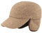 Breiter Winter Baseball Cap, Schirmmütze mit Teflon® Membran, ausklappbarer Ohrenschutz, Wolle Taupe 57
