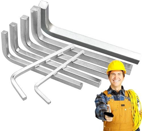 Teksome Llave de cabeza cuadrada en forma de L, juego de herramientas métricas con agarre cómodo, juego de llaves con 3/4/5/6/7/8/10 mm para montar muebles, proyectos de bricolaje, mantenimiento