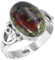 Jeweloporium 925 Silber Ringe für Frauen Mehrfarbig Natürlich Drachenblut-Jaspis mit Stein Boho Silber Ringe Größe 68(21.6) Weihnachten - Geschenk Handgefertigt Schmuck