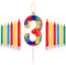mciskin Candele di Compleanno con Mattoncini, Candele Numero 3 Rosse, Gialle, Verdi, Blu per Torta, Candele per Feste Pixel, Candele per Torta di Compleanno a Tema con Mattoncini per Ragazzi Ragazze D
