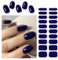 NATOSU 20 Stück halbgehärtete Gel Nagelstreifen, echte Nagellack-Kunstaufkleber, farbener Glitzer-Klebstoff, vollständig umwickelter Gel-Nagel, UV/LED Licht erforderlich, Navy blau