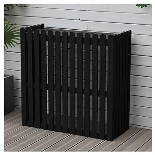 Klimaanlagen-Zaun,Holz-Sichtschutzzaun,Mülleimer-Zaun,Pool-Ausrüstung,Sichtschutz für den Außenbereich (Farbe: Schwarz,Größe: 86 x 38 x 81 cm)