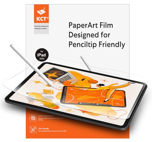 KCT Protector de pantalla Paperfeel compatible con iPad Pro de 13 pulgadas/iPad Air de 13 pulgadas 2024, película artística de papel para dibujar, apto para puntas, sensibilidad táctil, paquete de 2