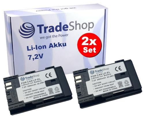 2X Trade-Shop Li-Ion Akku 7,2V / 2900mAh kompatibel mit Canon Speedlite EL-5 DS401231 Flash Blitzgerät