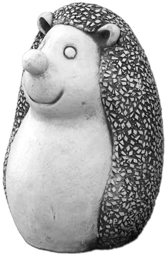 gartendekoparadies.de Lustiger Igel Mecki, Steinfigur, H. 29 cm, 21 x 20 cm, 15 kg, Grau, frostsicher aus Steinguss für Außenbereich