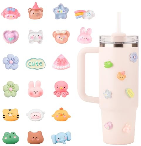 Bluwing Yeti 3D-Aufkleber für Stanley-Becher, Wasserflaschen und Trinkgläser, Aufkleber für Mädchen und Erwachsene, wasserdichte Aufkleber für Hydroflask, 20 Stück
