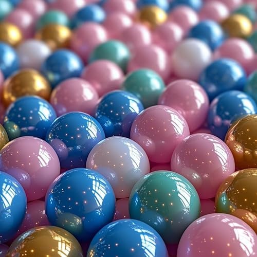 ecosa Bällebad Bälle Metallic Look ø: 6 cm Spielbälle Bällepool Platikbälle Bälle für Bällebad Baby Bälle Spielbälle Babybälle Zertifiziert Keine Schadstoffe (300 STK)