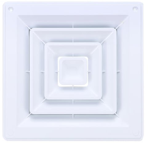 PATIKIL Cubierta de Ventilación Cuadrada de 10 x 10 Rejilla de Retorno de Aire de Plástico para Pared Lateral O Techo con Adaptador Cuadrado A Redondo para Hogar Blanco