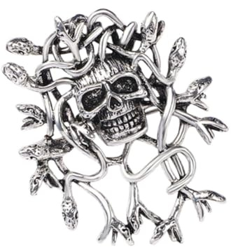 Dickly Halloween Totenkopf Brosche Anstecknadel Kreative Robuste Pullover Kleid Anzug Dekor Frauen Mann Gothic Totenkopf Anstecknadel für Festival Party,