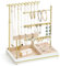 Emibele Schmuck-Halter, Schmuck Organizer Stand Halsketten Ohrringe Armband Halter, 5-Stöckiger Schmuckständer mit Metallrahmen und samtener Ringablage, Ästhetischer Schmuckständer für Frauen,Gold