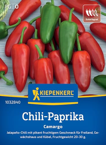 Kiepenkerl Chili-Paprikasamen Camargo 1032840 - pikant fruchtig - Freiland - Gewächshaus - Kübel - 20-30g - Samen Gemüse, Gemüse Pflanzen, Saatgut