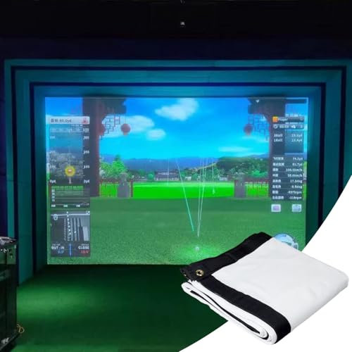 ZephyrGlow Simulator Enclosure Nets - Complete Set with HD Impact Screen Kit, Practice Hitting Net with Impact Screen, Blank Simulator Screen, Range Cage 10 x 8 ft or 14 x 8 ft,10X8FT