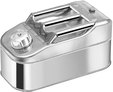 DVTFRUI 5 litres Bidon D'essence Bidon De Diesel 201 INOX Métal Bidon De Réserve 304 INOX Bidon De Carburant Petrol Canister Bidon De Réserve Bidon De Rechange Réservoir D'essence,5L
