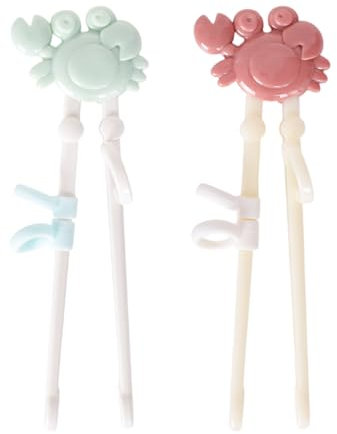 2 Pairs Animal Kids Chopsticks,Plastic Childrens Chopsticks,Reusable Training Chopstick with Eating Sticks Helper,for Children Toddler Beginners Right Handed