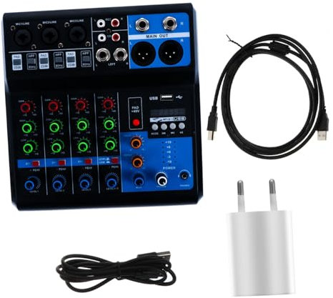 Abaodam 1Ensemble Console de Mixage Audio Canaux USB Processeur Vocal pour Enregistrement et Diffusion Direct Compatible avec Ordinateurs et Instruments pour Performances Scéniques