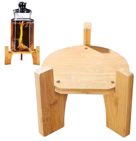 Nevalerra Wasserspenderständer, Getränkespenderständer, Halter für Getränkespender aus Schicker Getränkehalter aus Glas, Wasserspenderständer, stabiler Holzständer für die Arbeitsplatte in der
