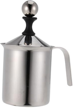 SMASOLO Espumador de Leche Manual Inoxidable con Doble Café y Latte Art Diseño Compacto y Ligero