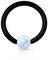 Piercingfaktor Piercing Klemmring Ring mit Opal Klemm Kugel Septum Nasen Lippen Helix Ohr Nasenpiercing Ohrpiercing Tragus Intimpiercing Lippenband Schwarz Weiß 1,2 x 8mm