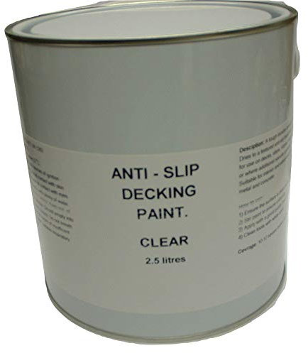 1 x 2.5lts Clear Anti Slip Decking - Floor Paint Deck Steps Ramps