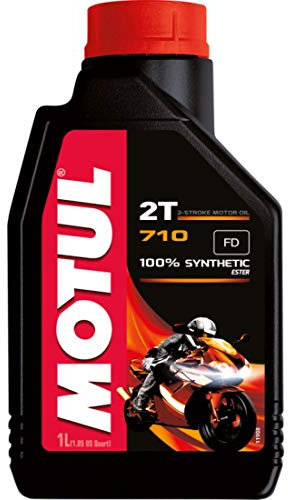 Motul Lot de 4 bidons d'huile mélange moto 710 2T 100 % synthétique d'extre, synthétique, 1 litre