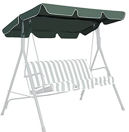 DREAMADE Ersatzdach Gartenschaukel, 168 x 114 cm, Sonnendach für Hollywoodschaukel, Schaukel Ersatzbezug, Dachbezug, Dachplane (Grün)