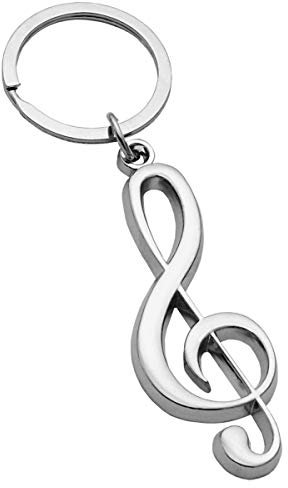 keepdrum Violinschlüssel Notenschlüssel Schlüsselanhänger silberfarben